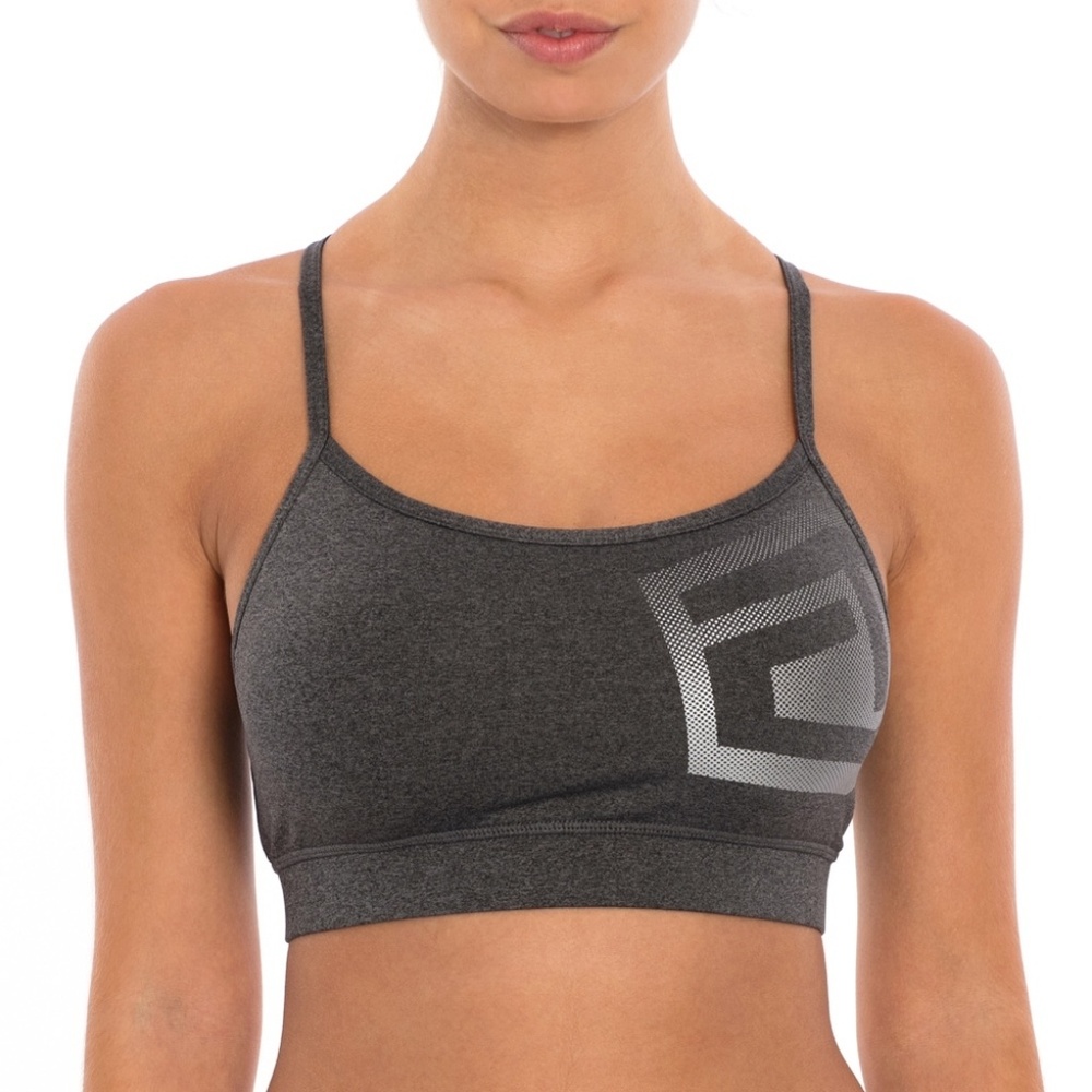 TAPOUT "POWER BUTTON" CHARCOAL HEATHER BRA